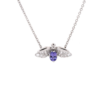 Tiffany & Co. Paper Flowers Firefly Pendant Necklace Platinum with Diamonds and Tanzanite