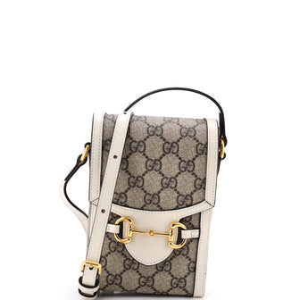 Gucci Horsebit 1955 Crossbody Bag GG Coated Canvas with Leather Mini