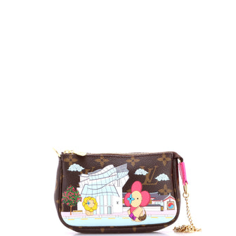 Louis Vuitton Pochette Accessoires Limited Edition Vivienne Xmas Monogram Canvas Mini