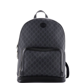 Gucci Interlocking G Patch Zip Backpack GG Coated Canvas Medium