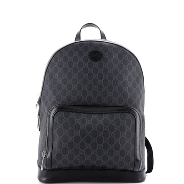 Gucci Interlocking G Patch Zip Backpack GG Coated Canvas Medium