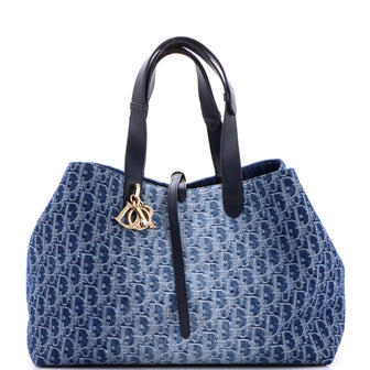 Christian Dior Toujours Tote Bag Oblique Denim Large