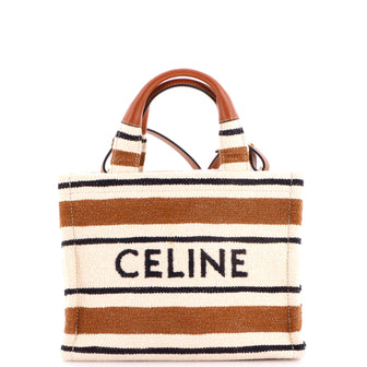 Celine Cabas Thais Tote Striped Jacquard Textile Small