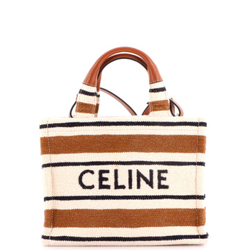 Celine Cabas Thais Tote Striped Jacquard Textile Small