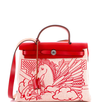 Hermes Herbag Zip Pegase Pop Toile and Leather 31