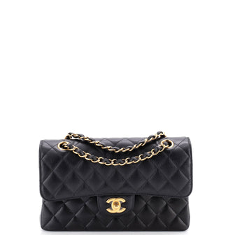 Chanel Classic Double Flap Bag Quilted Caviar Small