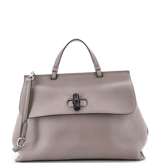 Gucci Bamboo Daily Top Handle Bag Leather Large