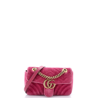 Gucci GG Marmont Flap Bag Matelasse Velvet Mini