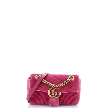 Gucci GG Marmont Flap Bag Matelasse Velvet Mini