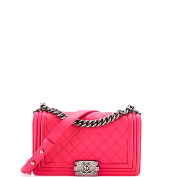 Chanel Boy Flap Bag Quilted Lambskin Old Medium