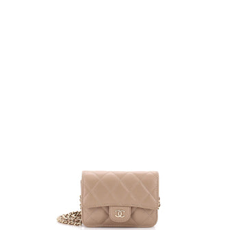 Chanel Classic Flap Clutch with Chain Quilted Caviar Small