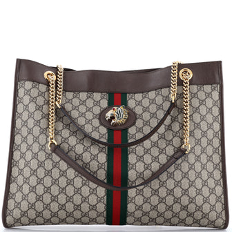 Gucci Rajah Chain Tote GG Coated Canvas Large
