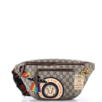 Gucci Courrier Zip Belt Bag GG Coated Canvas with Applique