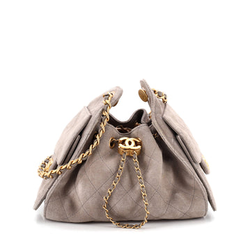 Chanel 25 Hobo Bag Quilted Suede Mini