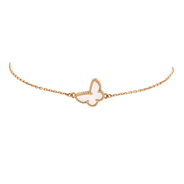 Van Cleef & Arpels Sweet Alhambra Butterfly Bracelet 18K Yellow Gold and Mother of Pearl