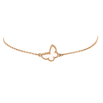 Van Cleef & Arpels Sweet Alhambra Butterfly Bracelet 18K Yellow Gold and Mother of Pearl