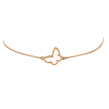 Van Cleef & Arpels Sweet Alhambra Butterfly Bracelet 18K Yellow Gold and Mother of Pearl