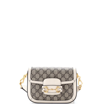 Gucci Horsebit 1955 Shoulder Bag GG Coated Canvas with Leather Mini