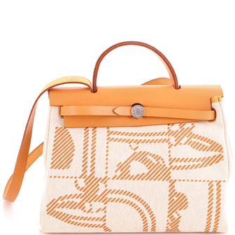 Hermes Herbag Zip Relief Brides de Gala Toile and Leather 31