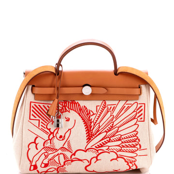 Hermes Herbag Zip Pegase Pop Toile and Leather 31