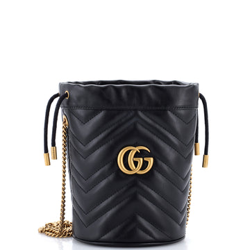Gucci GG Marmont Bucket Bag Matelasse Leather Mini