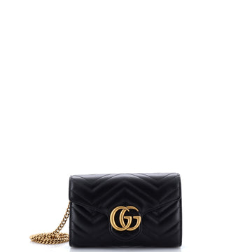 Gucci GG Marmont Chain Wallet Matelasse Leather Mini