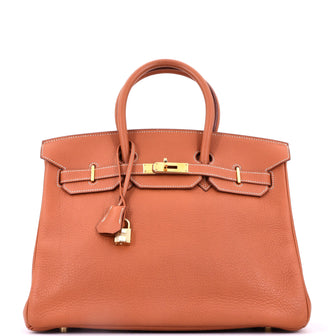 Hermes Birkin Handbag Etrusque Clemence with Gold Hardware 35