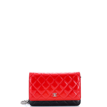 Chanel Bicolor Wallet on Chain Quilted Patent