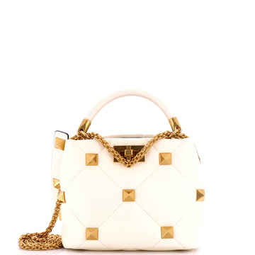 Valentino Garavani Roman Stud Top Handle Bag Quilted Leather Small