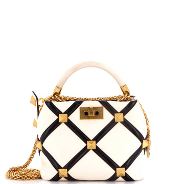 Valentino Garavani Roman Stud Top Handle Bag Quilted Leather Small