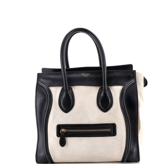 Celine Luggage Bag Canvas and Leather Mini