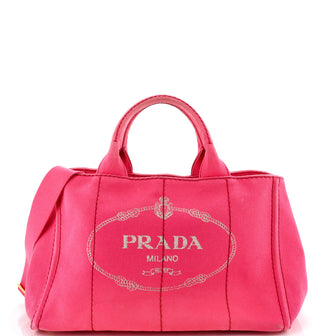 Prada Canapa Convertible Tote Canvas Medium
