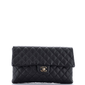 Chanel Classic Flap Clutch Quilted Caviar