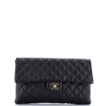 Chanel Classic Flap Clutch Quilted Caviar