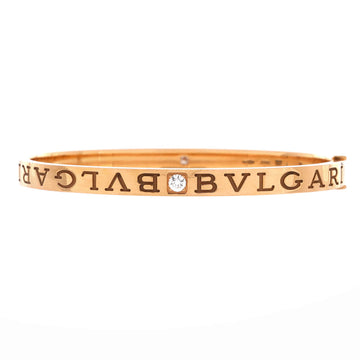 Bvlgari Bvlgari Bvlgari Bangle Bracelet 18K Rose Gold with 2 Diamonds