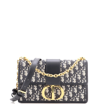 Christian Dior 30 Montaigne Chain Flap Bag Oblique Canvas East West