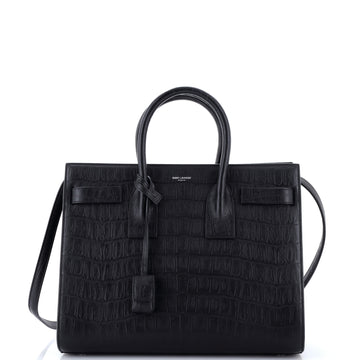Saint Laurent Sac de Jour Bag Crocodile Embossed Leather Small