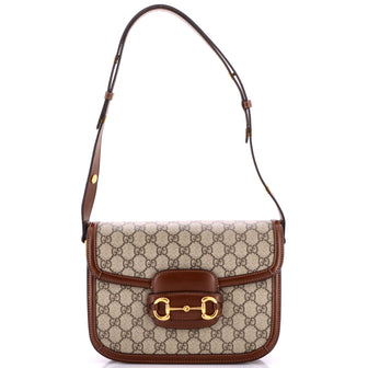Gucci Horsebit 1955 Shoulder Bag GG Coated Canvas with Leather Small