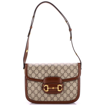 Gucci Horsebit 1955 Shoulder Bag GG Coated Canvas with Leather Small