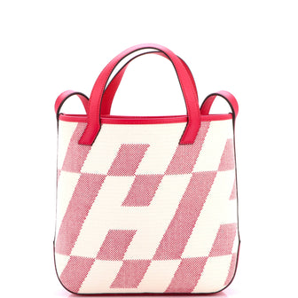 Hermes Cabas H en Biais Tote Canvas with Leather 27