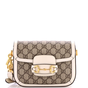 Gucci Horsebit 1955 Shoulder Bag GG Coated Canvas with Leather Mini