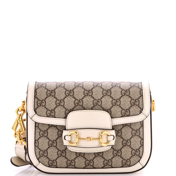 Gucci Horsebit 1955 Shoulder Bag GG Coated Canvas with Leather Mini