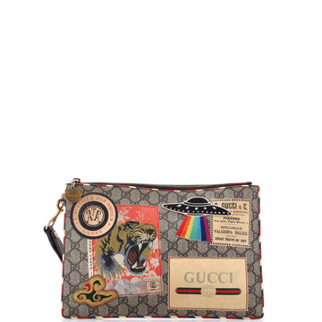 Gucci Courrier Pouch GG Coated Canvas with Applique