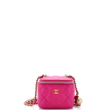 Chanel Pearl Crush Vanity Case with Chain Quilted Lambskin Mini