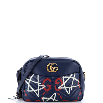 Gucci GG Marmont Shoulder Bag GucciGhost Matelasse Leather Medium