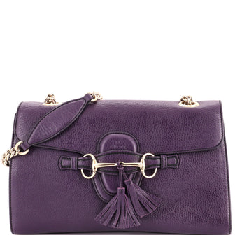 Gucci Emily Chain Flap Bag Leather Medium