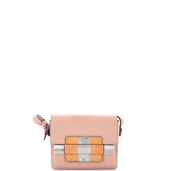 Delvaux Madame Shoulder Bag Leather with Ostrich Leg Mini