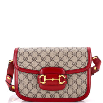 Gucci Horsebit 1955 Shoulder Bag GG Coated Canvas with Leather Small