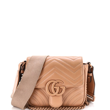 Gucci GG Marmont Convertible Flap Shoulder Bag Matelasse Leather Mini