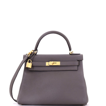 Hermes Kelly Handbag Etain Togo with Gold Hardware 28
